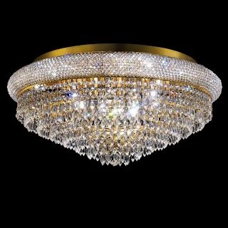 Primo Royal 28" Wide Cut Crystal Gold Ceiling Light   #Y3815