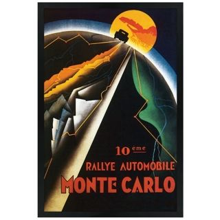 Monte Carlo 30" High Black Rectangular Giclee Wall Art   #M8639 M9722