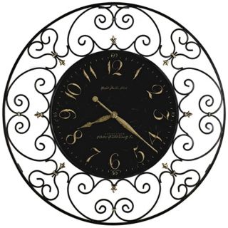 Howard Miller Joline 36" Black Iron Wall Clock   #X6085
