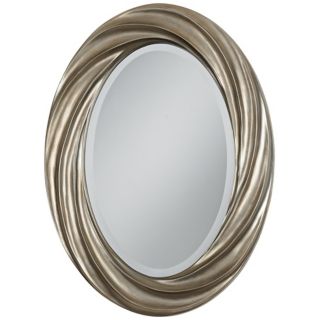 Silver Swirl 30" High Oval Wall Mirror   #V0430
