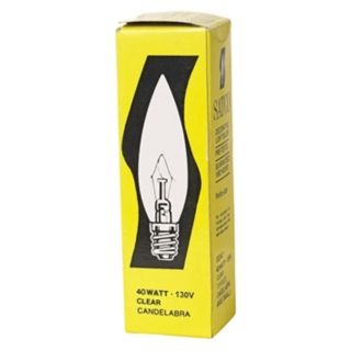 40 Watt Clear Candelabra Light Bulb   #02039