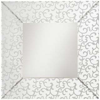 Kichler Scroll Etched and Beveled 35 1/2" Square Wall Mirror   #T5138