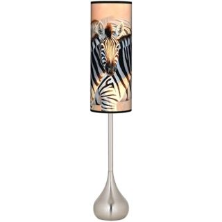 The Glowing Dust Zebra Giclee Teardrop Torchiere Floor Lamp   #R1702 T0450