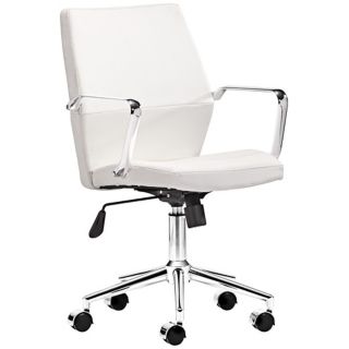 Zuo Holt Collection Low Back White Office Chair   #V7442