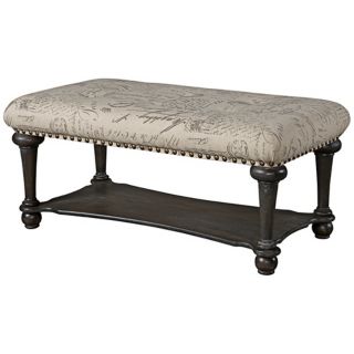 Classic French Calligraphy Print Bench   #X4037