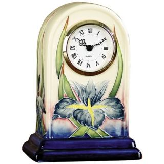 Dale Tiffany Iris Hand Painted Porcelain Clock   #X5550