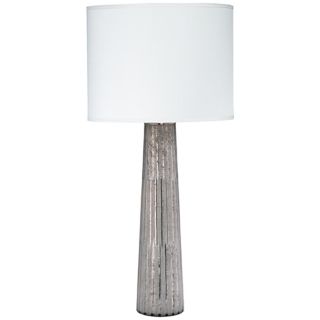 Jamie Young Striped Silver Pillar Etched Glass Table Lamp   #U3700