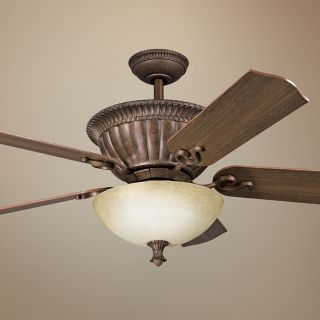52" Larissa Tannery Bronze with Gold Accents Ceiling Fan   #F8027
