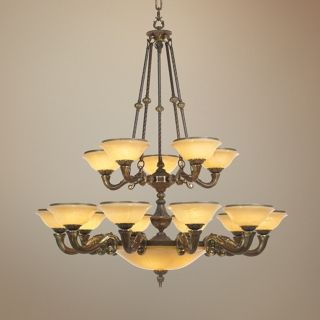 Alabaster Two Tiered Scroll Arm Chandelier   #94030