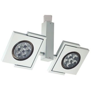 Silver LED Square Two Spot Juno Compatible Track Head   #M5746