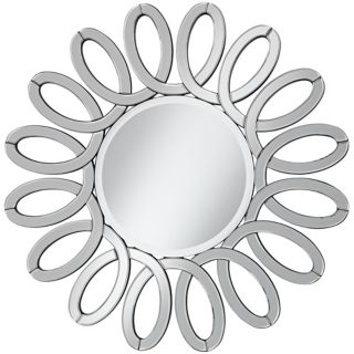 Openwork Flower 37 Round Frameless Wall Mirror   #X6412  