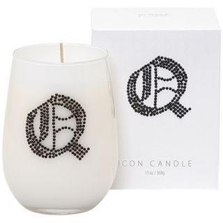Letter "Q" Fragrant Monogram Stemless Wine Glass Candle   #W4766
