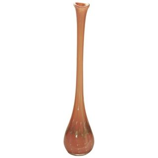 Dale Tiffany Salmon Long Neck Hand Blown Art Glass Vase   #X4908