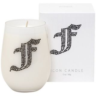 Letter "F" Fragrant Monogram Stemless Wine Glass Candle   #W4713