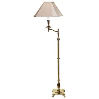 Charlotte I Antique Brass Swingarm Floor Lamp   #H0282