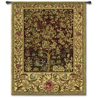 Tree of Life Ruby Small 53" High Wall Tapestry   #J8951