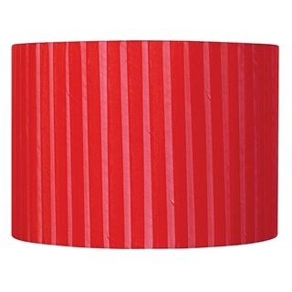 Red Ribbon Wrapped Drum Shade 12x12x8.5 (Spider)   #93276 K2091