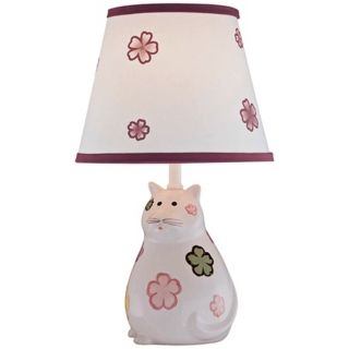 Pink Meow Kitty Ceramic Table Lamp   #X8458