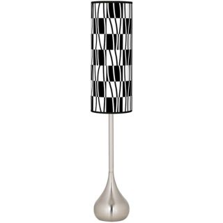 Reverb Black and White Giclee Teardrop Torchiere Floor Lamp   #R1702 T0438