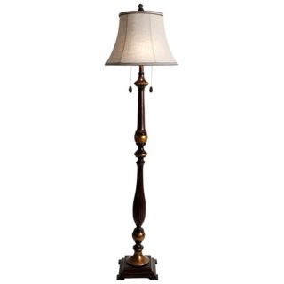 Provencia Black Walnut and Gold 2 Light Floor Lamp   #R1020