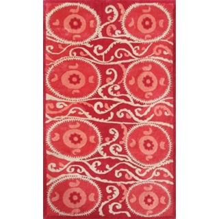 Camden Collection Suzani Tile Red Area Rug   #V4558