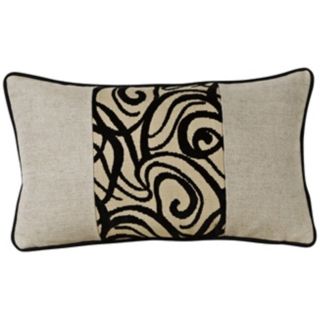 Black Babylon Swirl Patchwork Rectangular Pillow   #G2823