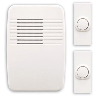Modern White Wireless Doorbell System with Two Buttons   #K6405