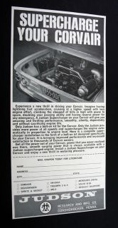 Judson Corvair supercharger 1963 Print Ad