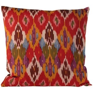 Multicolor Ikat Canvas 20" Square Down Throw Pillow   #W9551