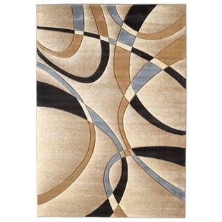 Mossa Collection Ribbons Beige Area Rug   #R9075