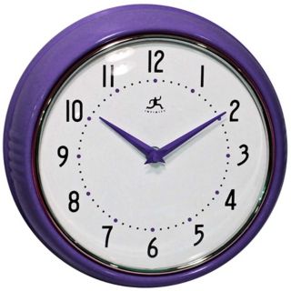 Retro Purple Metal 9 1/2" Round Wall Clock   #W0986