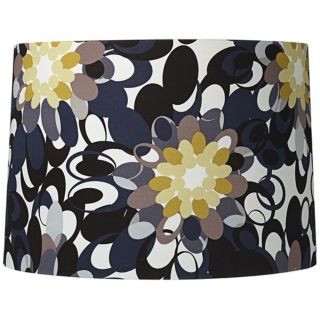 Black and Olive Contemporary Drum Shade 15x16x11 (Spider)   #T7093