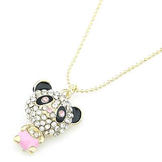 USD $ 4.69   Rose Gold Color Plated Panda Alloy Zircon Necklace,