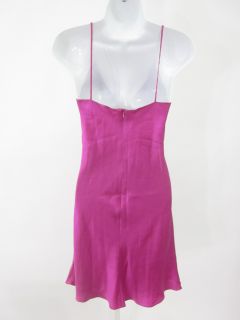 Julie Brown Hot Pink Silk Spaghetti Strap Dress Size P