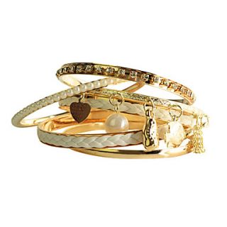 EUR € 4.77   Bracelet en Cuir et Perle   6 Pièces, livraison