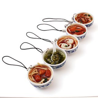 USD $ 3.89   Cute Japanese Dishes Cellphone Straps (5 Pack),