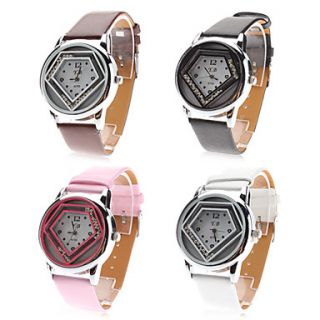 EUR € 3.95   Frauen pu analoge Quarz Armbanduhr (verschiedene Farben