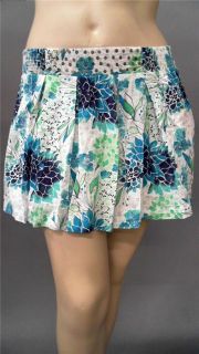 Red Camel Junior XL Sequin Full Mini Skirt Blue Floral Designer