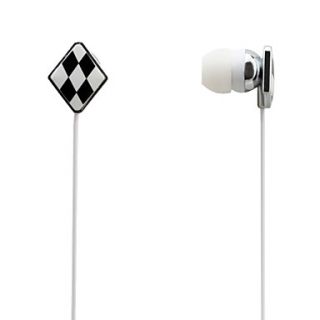 USD $ 2.39   Diamond Shaped Style Stereo In Ear Earphones (Silver
