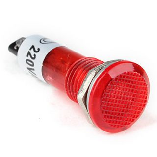 USD $ 4.99   XD7 1 10mm Flat Head Signal Light Lamp Red (AC 220V 10