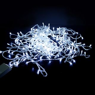 10m 100 ledede varm hvid 8 gnister modes julen fairy string lys (220V