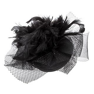 USD $ 4.99   Halloween Feather Fabric Flower Net Fascinator Hair Clip