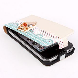 Full Body PU Leather Flip Case with A Lovely Decorative Key for iPhone