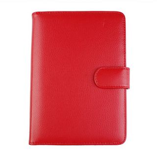 Protection PU Leather Case with Money & Cards Compartments Red