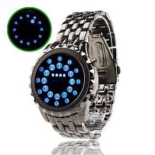 Description Blue LED Mirror Face Wrist Watch Product Detail