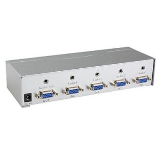 USD $ 49.99   4 In and 1 Out VGA Audio Switch Box With Remote Control