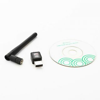 Micro USB Wireless Adapter with Super Boost Antenna (150Mbps, Black