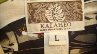 Mens Kalaheo Size Large Hawaiian Print Shirt WWII Bombers PINUPS