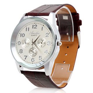 USD $ 5.19   Mens Waterproof PU Analog Quartz Wrist Watch gz0009017