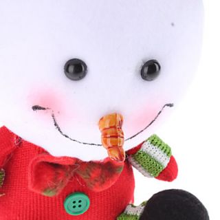 23cm 9 Red Bowtie Knitted Hatted Smiling Snowman with Scarf Christmas